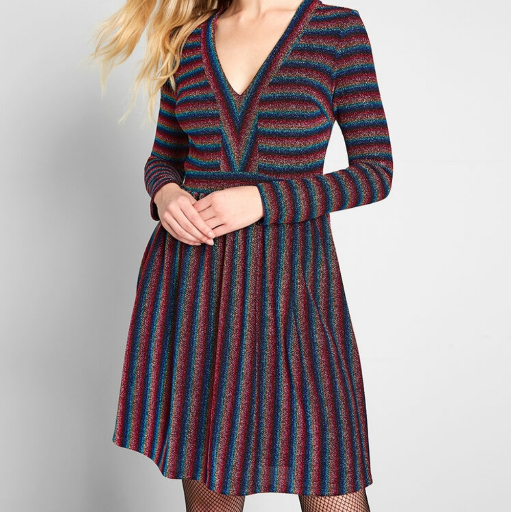 Modcloth All That Glitters V-Neck dress
